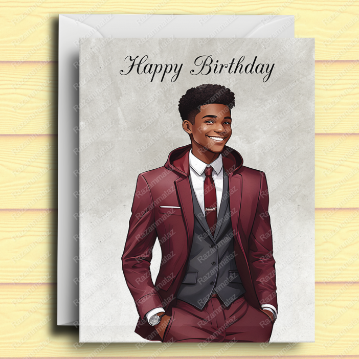 Black Boy Birthday Card X